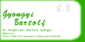 gyongyi bartolf business card
